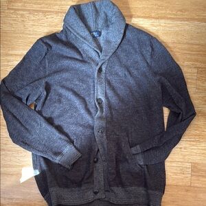 Men's Gray Shawl Collar Cardigan
